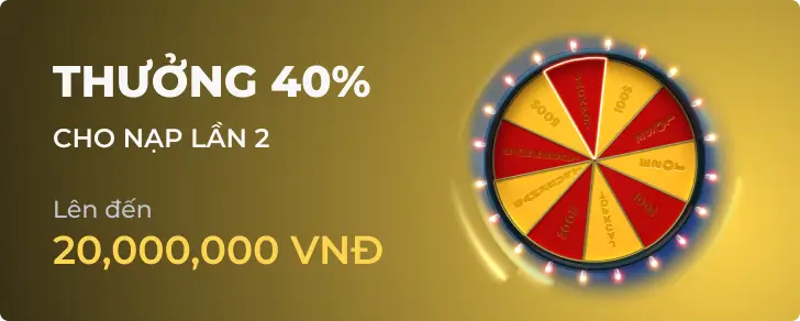 Thưởng nạp lần đầu 40% cho thành viên mới SodoPro